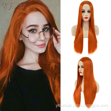 Wholesale Quality Factory Price Long Straight Wig Pastel Color Cosplay Halloween Lolita Synthetic Hair Ombre Two Tone Wigs Women